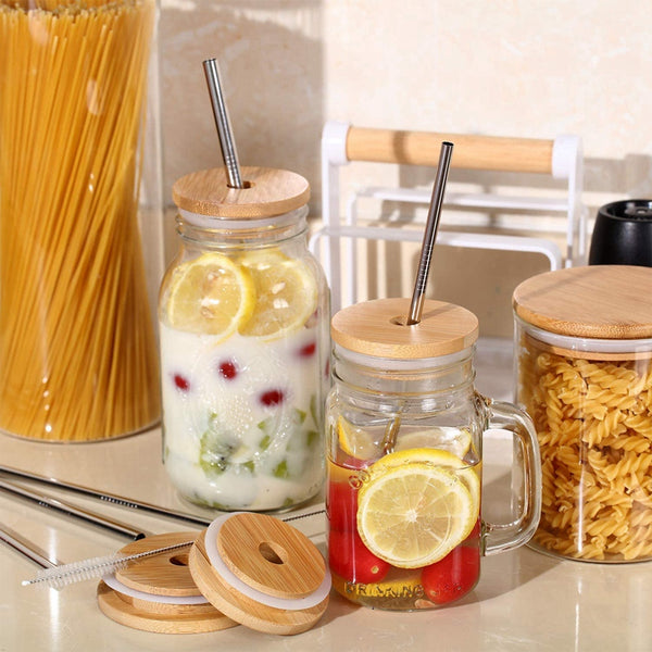 6-Piece Bamboo Smoothie Lids